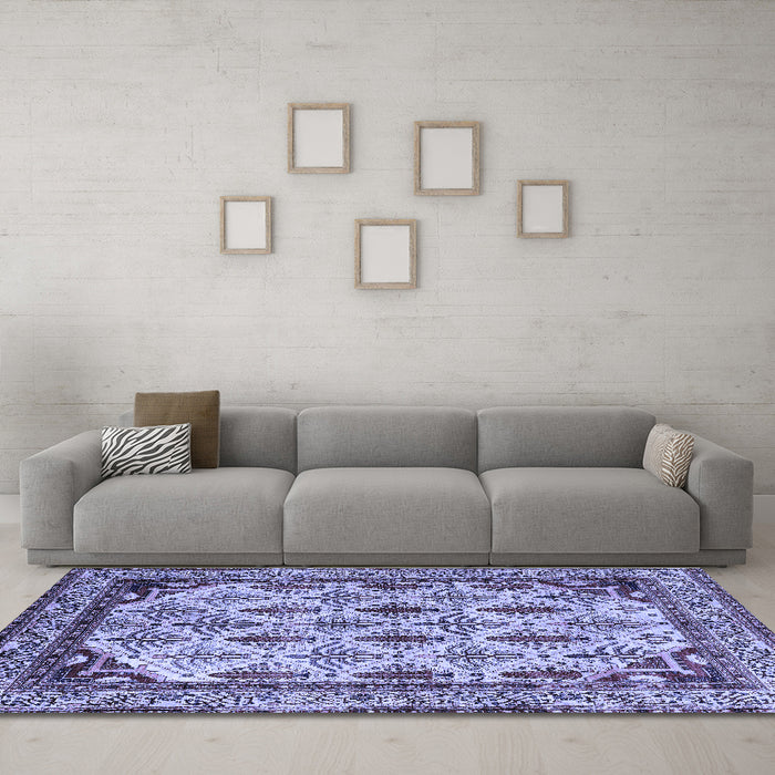 Machine Washable Abstract Blue Modern Rug in a Living Room, wshabs4161blu
