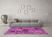 Machine Washable Abstract Purple Modern Area Rugs in a Living Room, wshabs4162pur