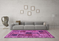 Machine Washable Abstract Purple Modern Rug, wshabs4162pur