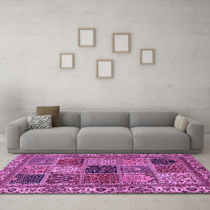 Machine Washable Abstract Purple Modern Area Rugs in a Living Room, wshabs4162pur