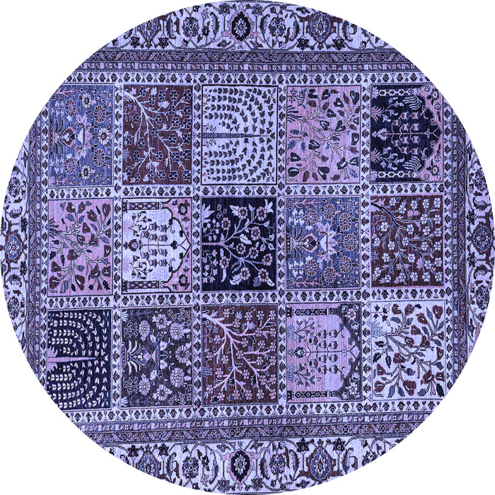 Round Machine Washable Abstract Blue Modern Rug, wshabs4162blu