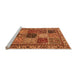 Sideview of Machine Washable Abstract Orange Modern Area Rugs, wshabs4162org