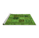 Sideview of Machine Washable Abstract Green Modern Area Rugs, wshabs4162grn