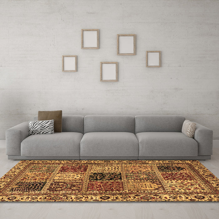 Machine Washable Abstract Brown Modern Rug in a Living Room,, wshabs4162brn