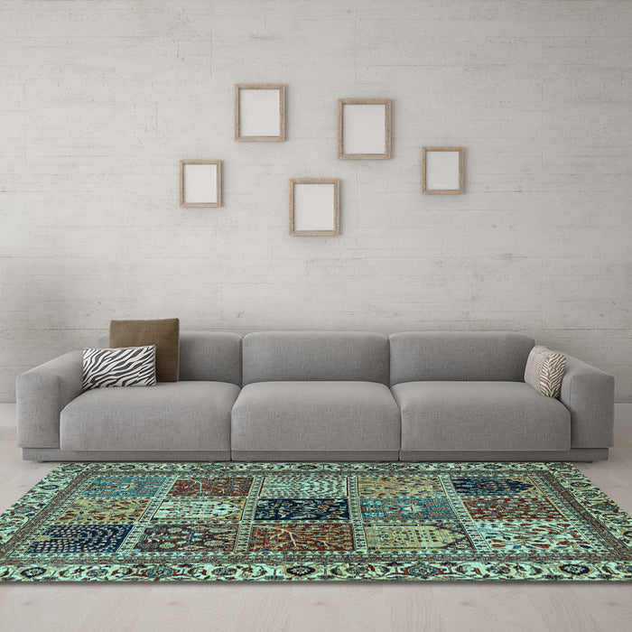 Machine Washable Abstract Light Blue Modern Rug in a Living Room, wshabs4162lblu