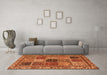 Machine Washable Abstract Orange Modern Area Rugs in a Living Room, wshabs4162org