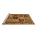 Sideview of Machine Washable Abstract Brown Modern Rug, wshabs4162brn