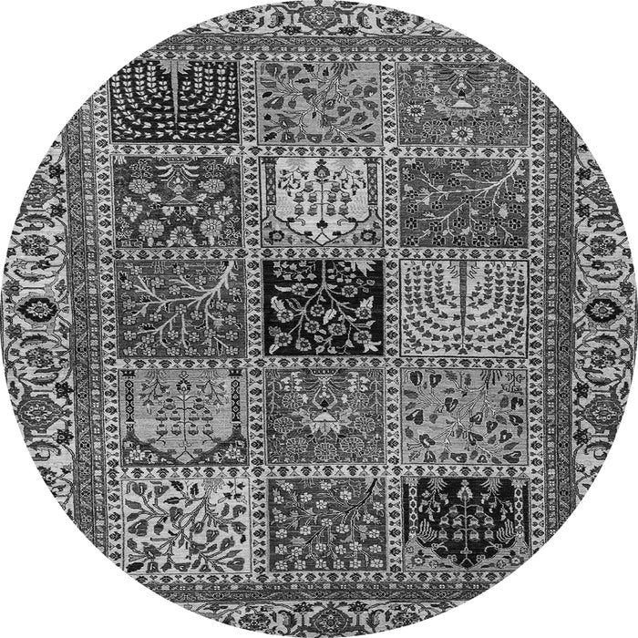 Round Abstract Gray Modern Rug, abs4162gry