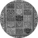 Round Abstract Gray Modern Rug, abs4162gry