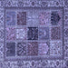 Square Abstract Blue Modern Rug, abs4162blu