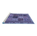 Sideview of Machine Washable Abstract Blue Modern Rug, wshabs4162blu