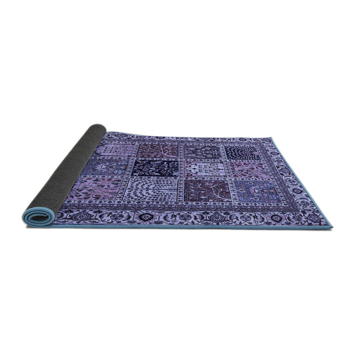 Sideview of Abstract Blue Modern Rug, abs4162blu