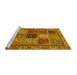 Sideview of Machine Washable Abstract Yellow Modern Rug, wshabs4162yw