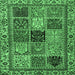 Square Abstract Emerald Green Modern Rug, abs4162emgrn