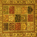 Square Abstract Yellow Modern Rug, abs4162yw