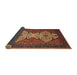 Sideview of Abstract Saffron Red Modern Rug, abs4163