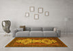 Machine Washable Abstract Yellow Modern Rug in a Living Room, wshabs4163yw