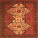 Square Abstract Orange Modern Rug, abs4163org