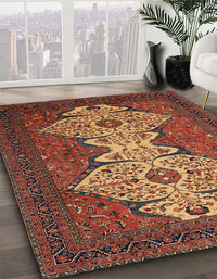 Abstract Saffron Red Modern Rug, abs4163