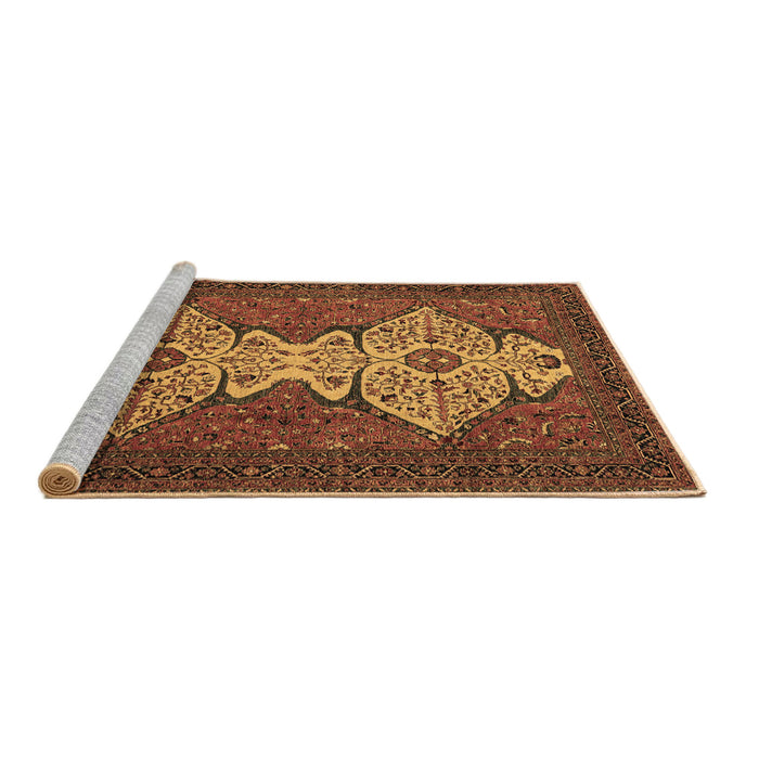 Sideview of Machine Washable Abstract Brown Modern Rug, wshabs4163brn