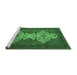 Sideview of Machine Washable Abstract Emerald Green Modern Area Rugs, wshabs4163emgrn