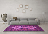 Machine Washable Abstract Purple Modern Rug, wshabs4163pur