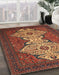 Machine Washable Abstract Saffron Red Rug in a Family Room, wshabs4163