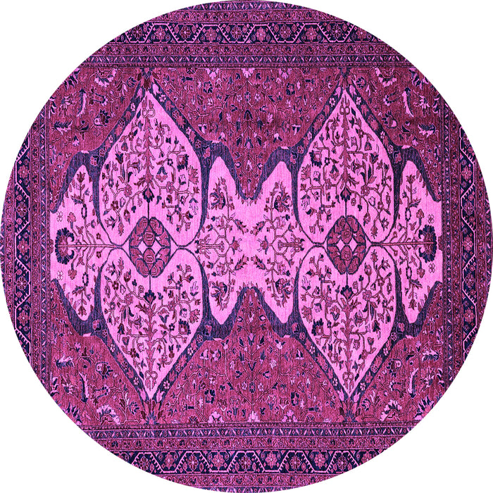 Round Machine Washable Abstract Purple Modern Area Rugs, wshabs4163pur