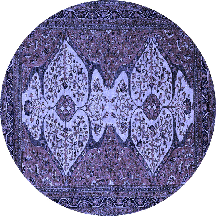 Round Abstract Blue Modern Rug, abs4163blu