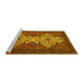 Sideview of Machine Washable Abstract Yellow Modern Rug, wshabs4163yw