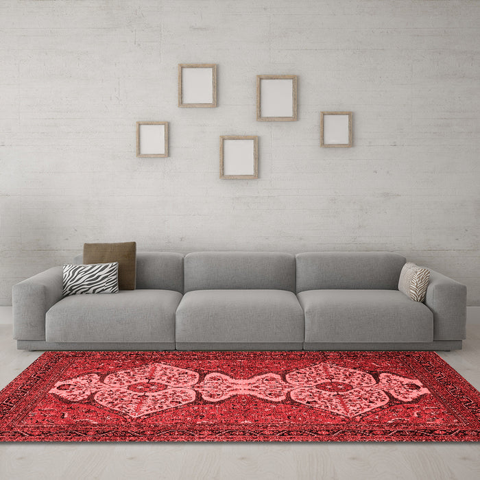 Modern Red Washable Rugs