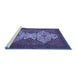 Sideview of Machine Washable Abstract Blue Modern Rug, wshabs4163blu