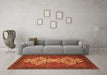 Machine Washable Abstract Orange Modern Area Rugs in a Living Room, wshabs4163org