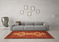 Machine Washable Abstract Orange Modern Rug, wshabs4163org