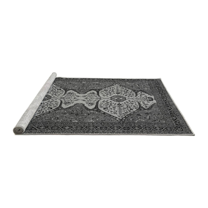 Sideview of Machine Washable Abstract Gray Modern Rug, wshabs4163gry