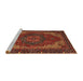 Sideview of Machine Washable Abstract Red Rug, wshabs4164