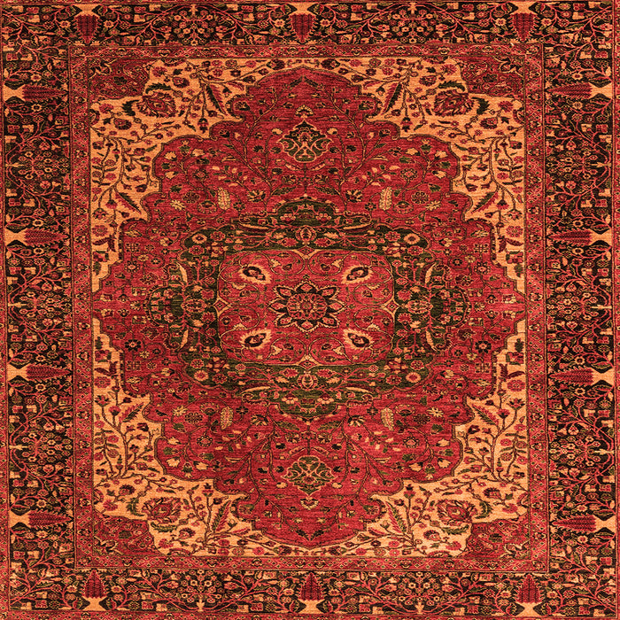 Square Machine Washable Persian Orange Traditional Area Rugs, wshabs4164org