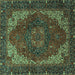 Square Persian Turquoise Traditional Rug, abs4164turq