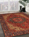 Abstract Red Persian Rug in Family Room, abs4164