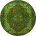 Round Persian Green Traditional Rug, abs4164grn