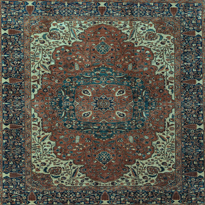 Square Machine Washable Persian Light Blue Traditional Rug, wshabs4164lblu
