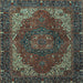 Square Machine Washable Persian Light Blue Traditional Rug, wshabs4164lblu