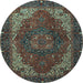 Round Persian Light Blue Traditional Rug, abs4164lblu