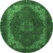 Round Persian Emerald Green Traditional Rug, abs4164emgrn