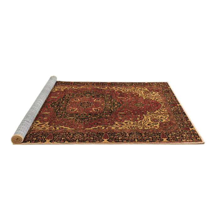 Sideview of Machine Washable Persian Brown Traditional Rug, wshabs4164brn