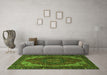 Machine Washable Persian Green Traditional Area Rugs in a Living Room,, wshabs4164grn