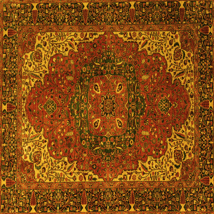 Square Persian Yellow Traditional Rug, abs4164yw