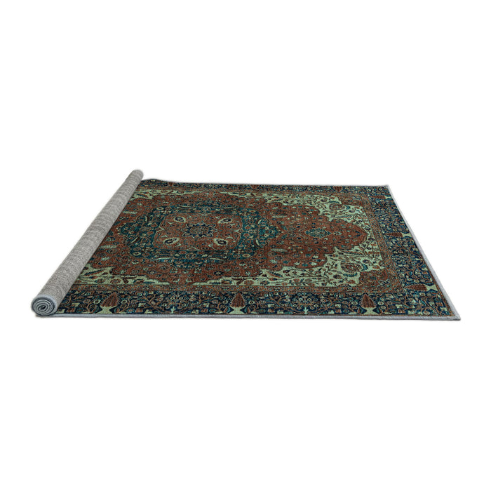 Sideview of Machine Washable Persian Light Blue Traditional Rug, wshabs4164lblu