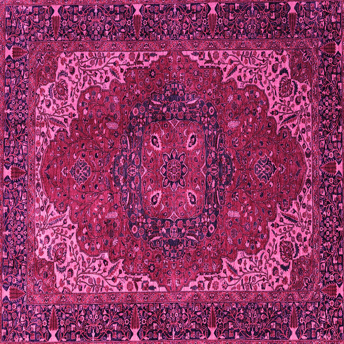 Square Machine Washable Persian Pink Traditional Rug, wshabs4164pnk