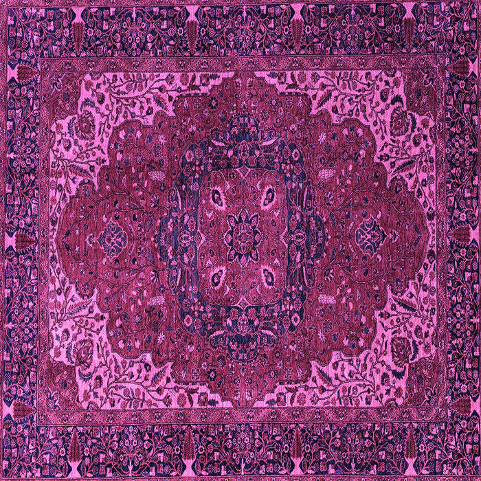 Square Machine Washable Persian Purple Traditional Area Rugs, wshabs4164pur